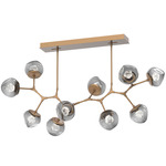 Luna Modern Branch Chandelier - Novel Brass / Smoke Zircon