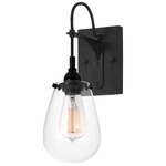 Chelsea Wall Sconce - Satin Black / Clear