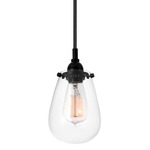 Chelsea Pendant - Satin Black / Clear