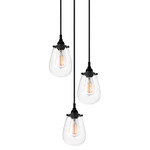 Chelsea Multi Light Pendant - Satin Black / Clear