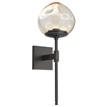 Luna Belvedere Wall Sconce - Graphite / Amber Geo