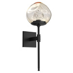 Luna Belvedere Wall Sconce - Matte Black / Amber Floret
