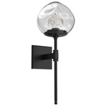 Luna Belvedere Wall Sconce - Matte Black / Clear Floret