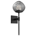 Luna Belvedere Wall Sconce - Matte Black / Smoke Floret