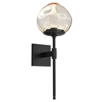 Luna Belvedere Wall Sconce - Matte Black / Amber Geo