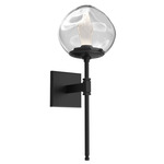 Luna Belvedere Wall Sconce - Matte Black / Clear Geo