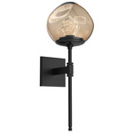 Luna Belvedere Wall Sconce - Matte Black / Bronze Zircon