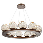 Luna Ring Chandelier - Burnished Bronze / Amber Floret
