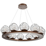 Luna Ring Chandelier - Burnished Bronze / Clear Floret