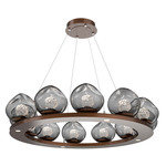 Luna Ring Chandelier - Burnished Bronze / Smoke Floret