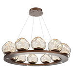 Luna Ring Chandelier - Burnished Bronze / Amber Geo