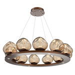 Luna Ring Chandelier - Burnished Bronze / Bronze Geo