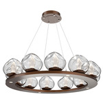 Luna Ring Chandelier - Burnished Bronze / Clear Geo