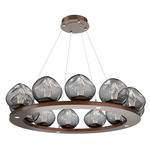 Luna Ring Chandelier - Burnished Bronze / Smoke Geo