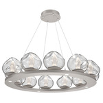 Luna Ring Chandelier - Beige Silver / Clear Geo