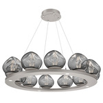 Luna Ring Chandelier - Beige Silver / Smoke Geo