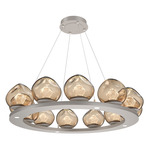 Luna Ring Chandelier - Beige Silver / Bronze Zircon