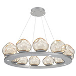Luna Ring Chandelier - Classic Silver / Amber Floret