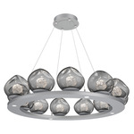 Luna Ring Chandelier - Classic Silver / Smoke Floret