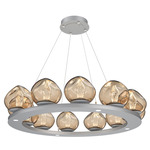 Luna Ring Chandelier - Classic Silver / Bronze Geo