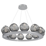 Luna Ring Chandelier - Classic Silver / Smoke Geo