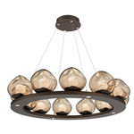 Luna Ring Chandelier - Flat Bronze / Bronze Floret