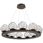 Luna Ring Chandelier - Flat Bronze / Clear Floret
