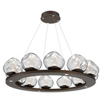 Luna Ring Chandelier - Flat Bronze / Clear Geo