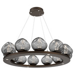 Luna Ring Chandelier - Flat Bronze / Smoke Geo