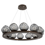 Luna Ring Chandelier - Flat Bronze / Smoke Zircon