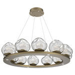 Luna Ring Chandelier - Gilded Brass / Clear Floret