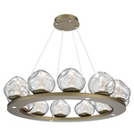Luna Ring Chandelier - Gilded Brass / Clear Geo
