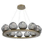 Luna Ring Chandelier - Gilded Brass / Smoke Geo