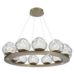 Luna Ring Chandelier - Gilded Brass / Clear Zircon