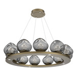 Luna Ring Chandelier - Gilded Brass / Smoke Zircon