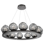Luna Ring Chandelier - Graphite / Smoke Floret