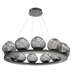 Luna Ring Chandelier - Graphite / Smoke Geo