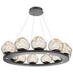 Luna Ring Chandelier - Graphite / Amber Zircon
