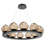 Luna Ring Chandelier - Matte Black / Bronze Geo