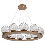 Luna Ring Chandelier - Novel Brass / Clear Floret