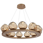Luna Ring Chandelier - Novel Brass / Bronze Geo