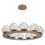 Luna Ring Chandelier - Novel Brass / Clear Geo