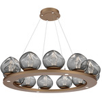 Luna Ring Chandelier - Novel Brass / Smoke Geo