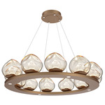 Luna Ring Chandelier - Novel Brass / Amber Zircon