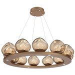 Luna Ring Chandelier - Novel Brass / Bronze Zircon