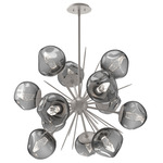 Luna Starburst Chandelier - Beige Silver / Smoke Geo