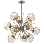 Luna Starburst Chandelier - Gilded Brass / Amber Floret