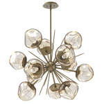 Luna Starburst Chandelier - Gilded Brass / Amber Geo