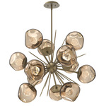 Luna Starburst Chandelier - Gilded Brass / Bronze Zircon