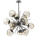 Luna Starburst Chandelier - Graphite / Amber Floret